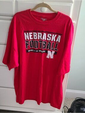 Nebraska Cornhuskers Football Champion Red Authentic Graphic Crewneck Tee 3XL